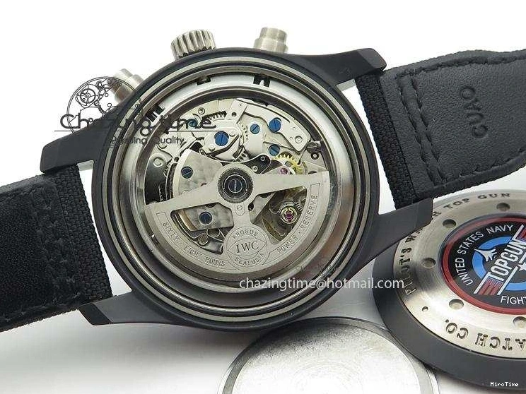 MIROTIME 0113 Comfortable Pilot Chrono IW388003 Real Ceramic ZF 1:1 Best Edition On Black Nylon Strap A 7322